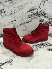 Timberland Waterproof Boots Premium Red Nubuck Boys Youth Size 6.5 A13HV 3730