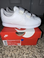 Nike Cortez Basic SL Triple White Athletic Sneakers 904764-100 GS Size