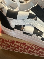 VANS Old Skool Checkerboard Black/ White Lace-Up Suede Kids 13.5 Low Top