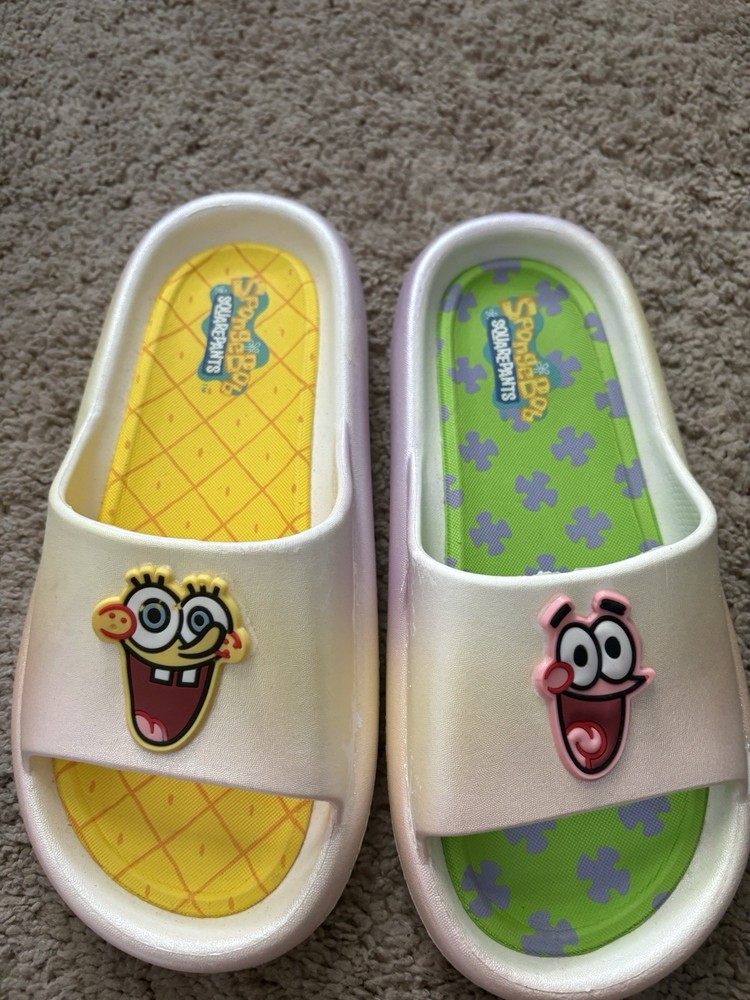Ground Up SpongeBob SquarePants Kids Slide Sandals SpongeBob & Patrick White 4