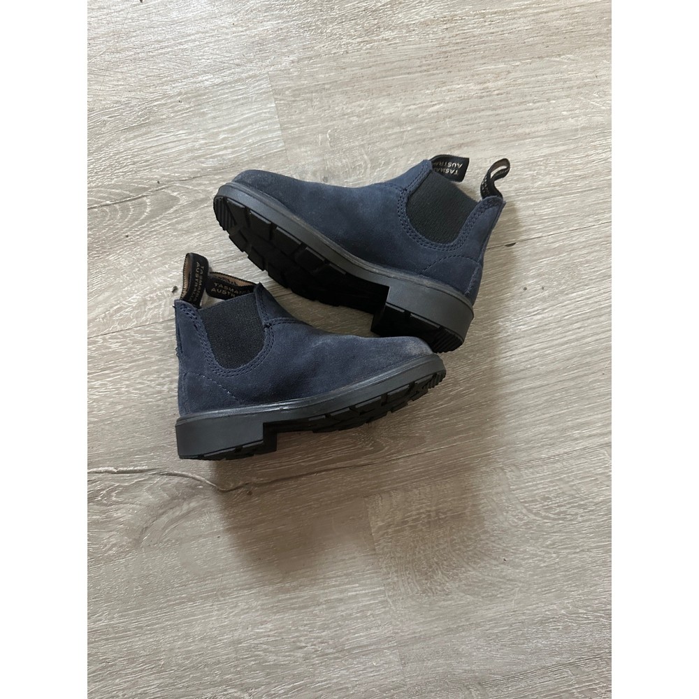 Blundstone Kids 567 Chelsea Boots Navy Blue Suede Pull On Size 7 Toddler