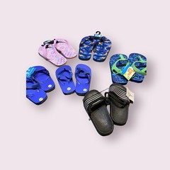 Assorted 6 Pack Flip Flops Toddler Boys 5/6, 7 & 9/10, Boys 11/12, Girls 11/12