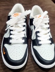 Nike Dunk Low FN7784-001 Black White Leather Sneakers Unisex Kids 5Y