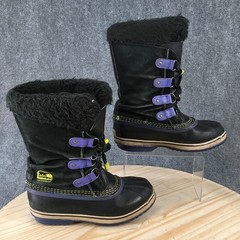 Sorel Joan Arctic Waterproof Winter Boots Youth 6 Mid Faux Fur Black NY1858-012