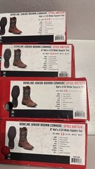 Justin Post – Kid’s Cowboy Boots – Brown/Green – Multiple Sizes – NEW!