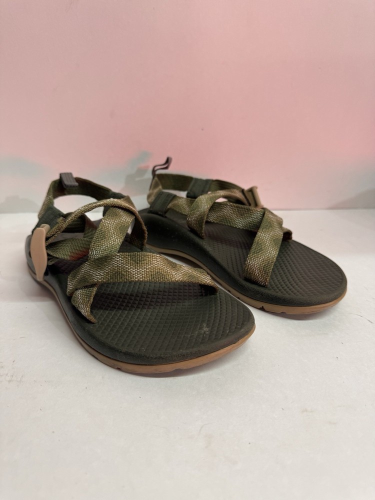 Chaco Ecotread Youth Kids Sandal Size 4 Green Beige Brown Adjustable Straps