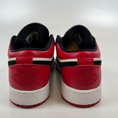 Jordan 1 Low Black Toe 2019 GS White Black Gym Red 553560-116 Kids Size 6Y