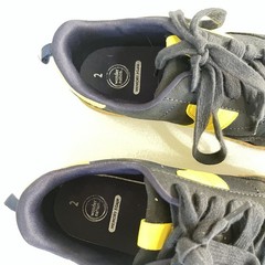 Wonder Nation Kids Memory Foam Athletic Shoes Dark Gray Yellow US 2 Synthetic