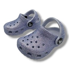 Crocs Kids Classic Glitter Clog Lavender Purple Sparkle Slip On Shoes Size C4