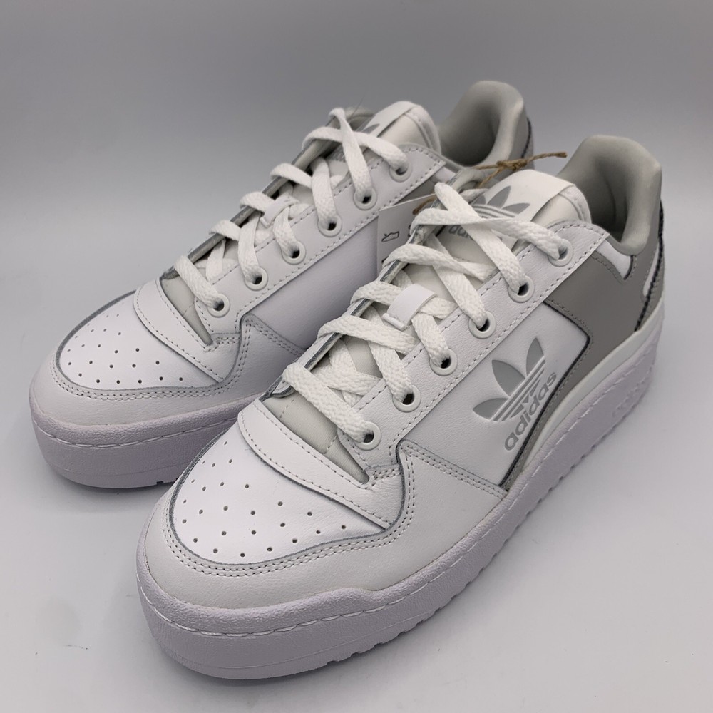New Adidas Classic Forum Bold White Gray Sneakers Youth 4.5 Womens 6 Clean Style