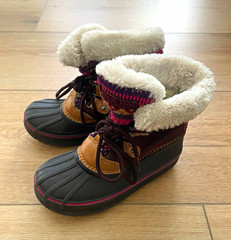 London Fog Tottenham Kids Snow Boots Toddler 12 Faux Fur Lined Fair Isle Lace-Up