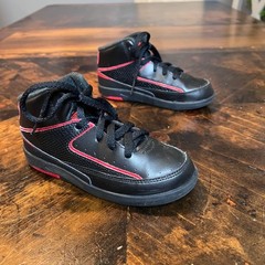 Nike Air Jordan 2 Retro BT Black Varsity Red 395720-002 Toddler Kids Size 10C