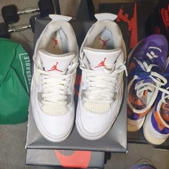 DJ4699 100 Air Jordan 4 Retro GS ‚White Oreo‘ Size 6.5y Nike Original Box Used