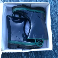 Western Chief Waterproof Navy Blue Rain Boots Easy Pull-On Handles Big Kids Sz 2