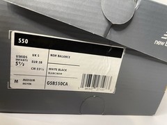 New Balance 550 White Black Rain Cloud GSB550CA 5.5Y/7W NEW