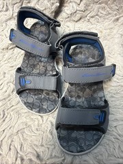 Eddie Bauer Gray And Blue child size 13 sandals-hook And Loop Closure