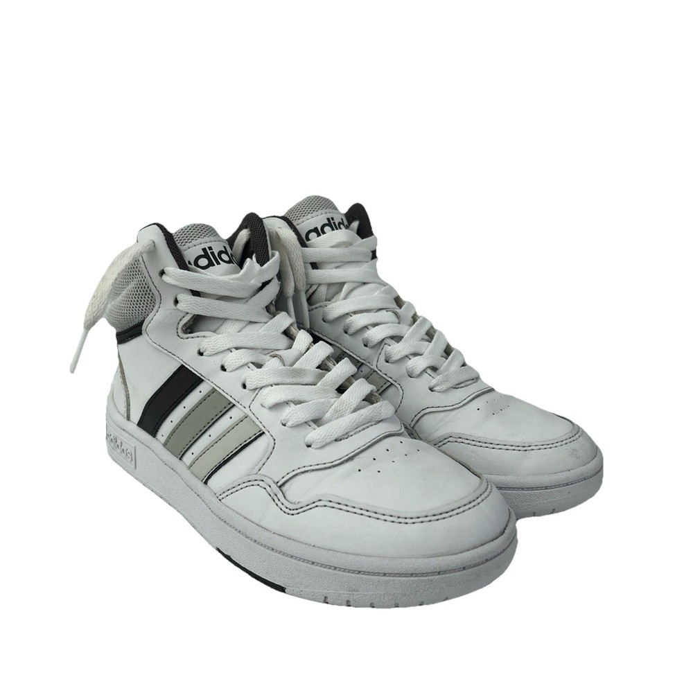 Adidas Hoops 3.0 Mid Unisex Kids Basketball Sneakers Cloud White Grey Size 3.5