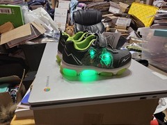 Nickelodeon TMNT LED Light-Up Sneakers Black Green Unisex Kids US 7 Hook & Loop