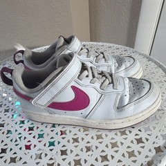 Nike All Day Play BQ5451-015 Kids Sneakers White Pink Leather 1.5Y EUR 33
