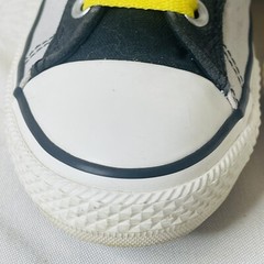 Converse All Star Junior Size 6 Mid Top Shoes Gray, Black, Yellow EUC
