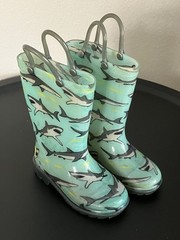 Western Chief Kids Waterproof Rain Rubber Boots with Pull on,Handles-Size 7