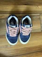 Vans Knu Skool Blue & Pink White Sneakers Low-Top Shoes Size 11