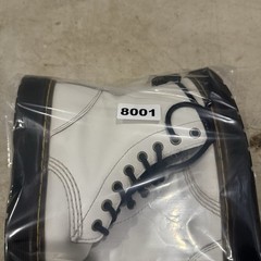 Dr Doc Martens Zavala White Combat Boots Side Zipper Youth Size 6 Unisex