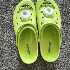 Crocs Monsters Inc Mike Wazowski Green Kids Clog Shoes Size EU 18