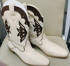 DREAM PAIRS-KIDS COWBOY BOOTS KHAKI/BROWN SIZE 6 SDB02417K