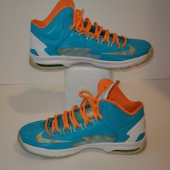 Nike Kevin Durant KD V 5 GS Easter Turquoise Orange White 555641-405 Size 7Y