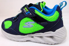 SKECHERS Low Top Athletic Lights Sneakers, Little Kids Size 10.0 K, Navy Green