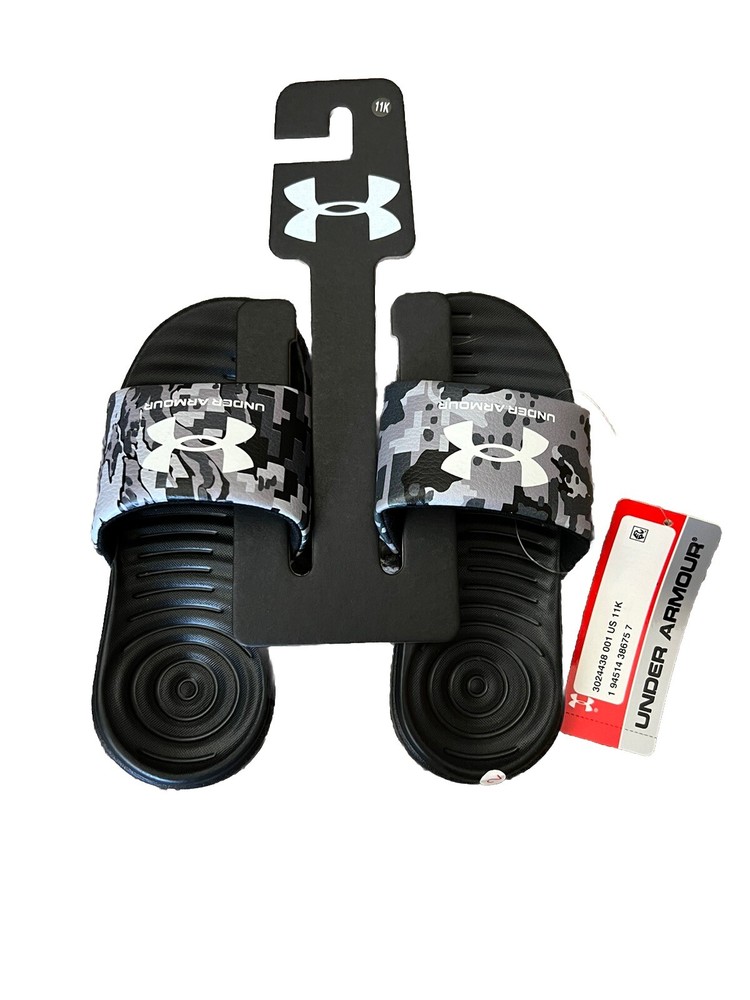 Under Armour Kids‘ Ansa Graphic Fixed Strap Slide Sandals, 11K