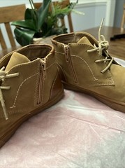 Steve Madden Suede Boots Kids 3 Brown Lace Up Zippered Side Casual Classiccore