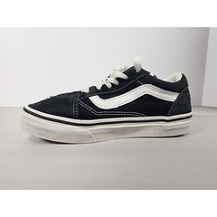 Vans Old Skool Kids Sneakers Black White Suede Canvas Low Top Shoes Size 1.0
