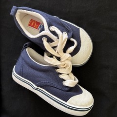 Vtg McKids Size 5 Canvas Sneakers LaceUp Kids Shoes Denim Blue White Rubber Sole