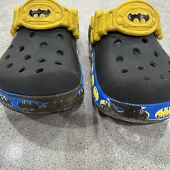 BATMAN CROCS DC Comics Sandals Clogs Black Toddler Size 6 Super Cute!!