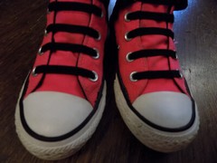 Converse Neon Pink Black Hook Loop Elastic Lace up Chuck Taylor High Tops Sz 1