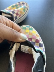 Vans Asher Rainbow Checkered Slip-Ons
