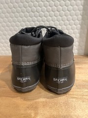 NEW Sperry Boys Bowline Storm Duck Boots | Black & Charcoal Size 7