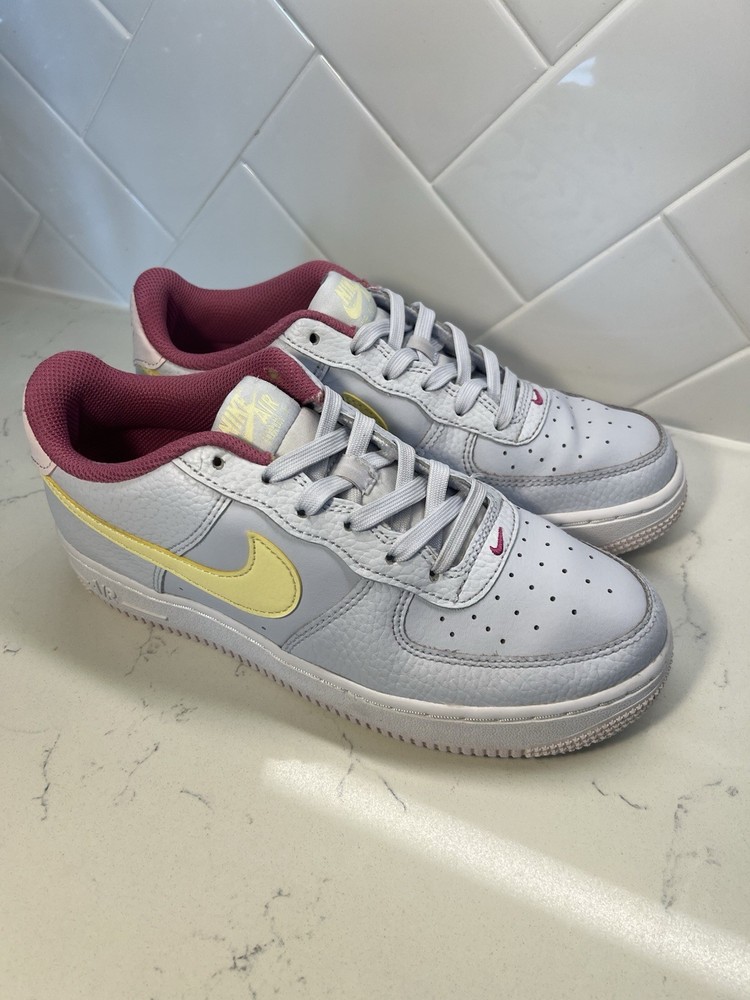 Nike Air Force 1 Size 5y Light Blue Yellow Pink Rare Colorway