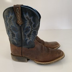 Ariat Tombstone Earth Boot Black Brown Unisex Youth 3 Stitched Stitching Cowboy