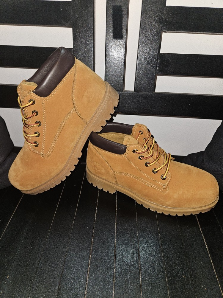 Mountain Gear Ankle High Work Boots – Wheat Brown – Sz 5.5Y/7W (330132-19B)