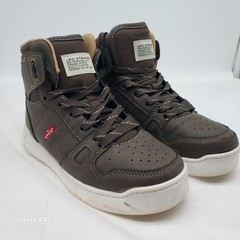 Levis Kids Brown High Top Sneakers Synthetic Upper Shoes 540673-01B1 Size 1Y
