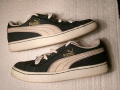 Vintage 1995 Puma Basket Classic Dark Green Canvas Unisex junior Sz 5 Boys Girls