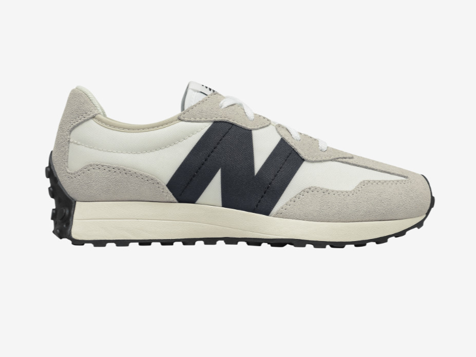 New Balance 327 Black Silver Birch White GS327FE GS SZ 4Y-7Y Womens New Casual
