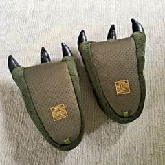Pair Falls Creek Green Dinosaur Monster Reptile Claws Slippers Kid Size 12/13