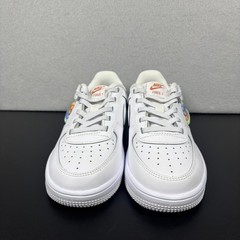 Nike Air Force 1 Low LV8 EasyOn GS Rainbow Lace Swoosh Unisex Kids 13c Sneakers