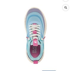Rugged Shark Kids Light Blue Pink Mesh Sneakers Athletic Lace Up Low Top