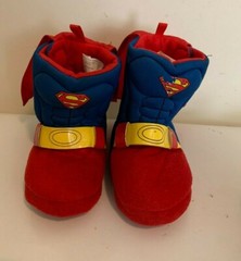 Superman Slippers Size S 5/6 Unisex Capes Boys or Girls DC Comics Booties
