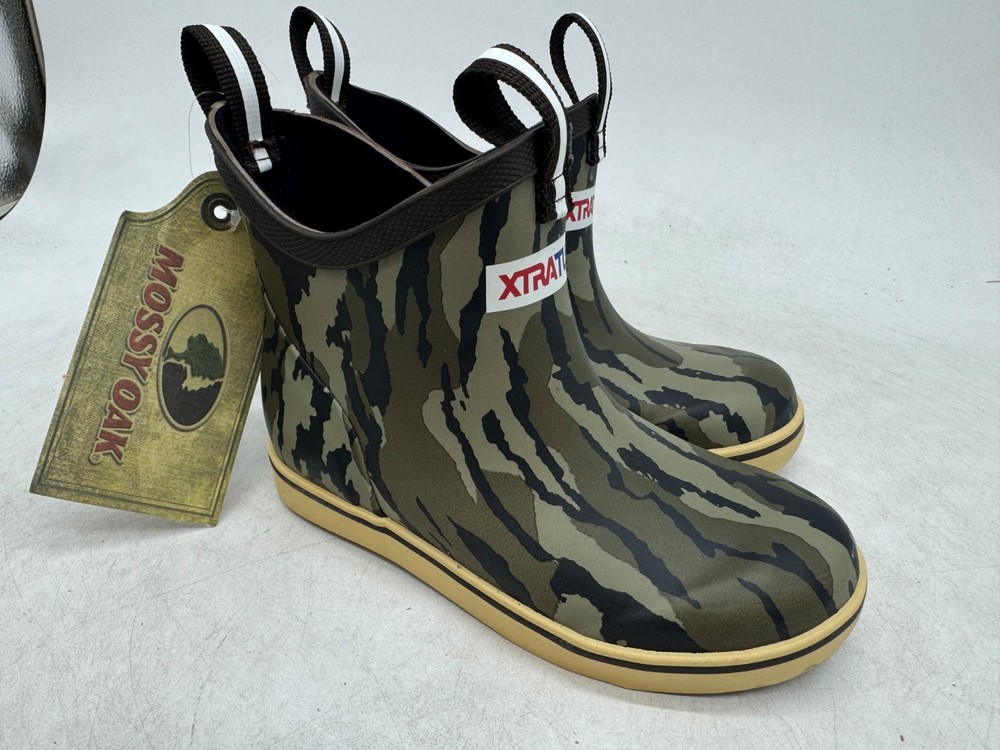 XTRATUF Deck Boots Kids Mossy Oak Bottomland Camouflage Pull-On Ankle – 11